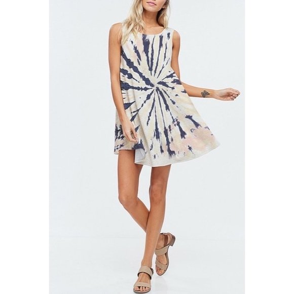 Phil Love Sleeveless Tie Dye Swing Dress Blue White Size Small NWT - Picture 3 of 3